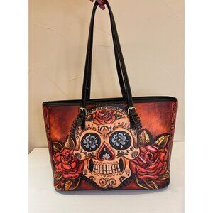 Sugar Skull Floral/Gothic Tote